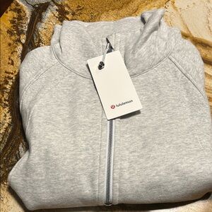 lululemon athletica Light Gray Half-Zip Hoodie Sweatshirt, NWOT tags removed